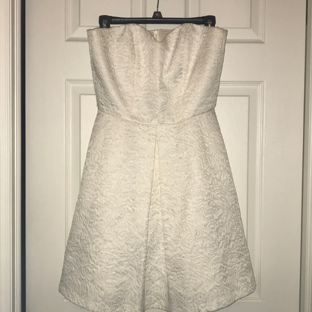 Anthropologie Hunter Bell white strapless dress